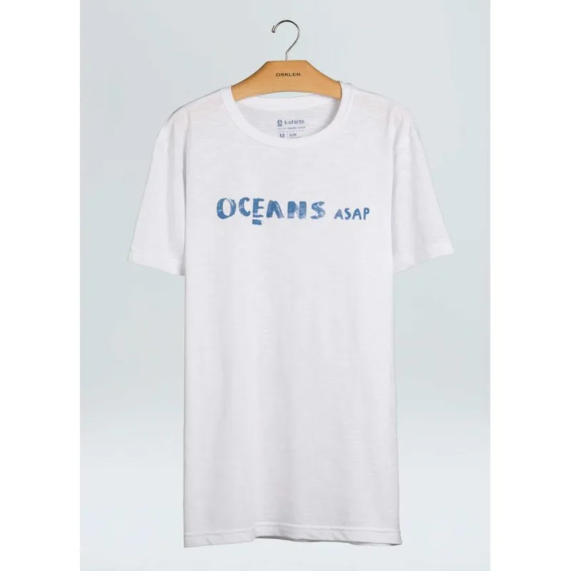 T-shirt organic rough oceans asap - branco - P