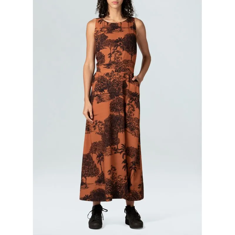 Vestido toile tree longo - marrom - G