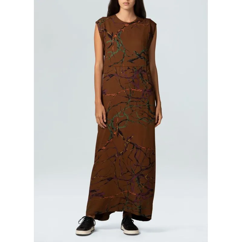 Vestido tangle - marrom - M