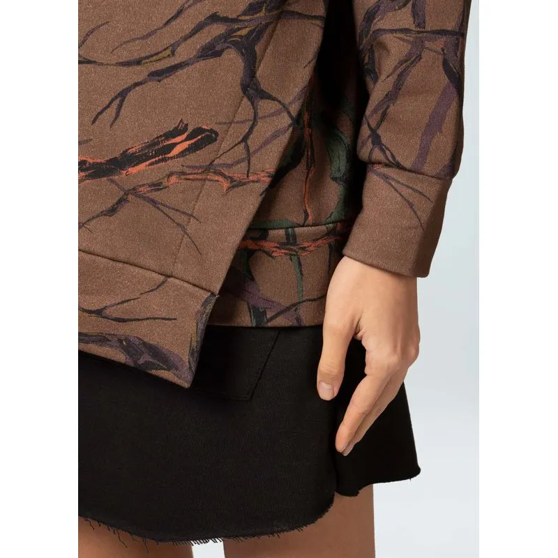 Casaco moletom tangle Casaco moletom fem tangle - marrom - P