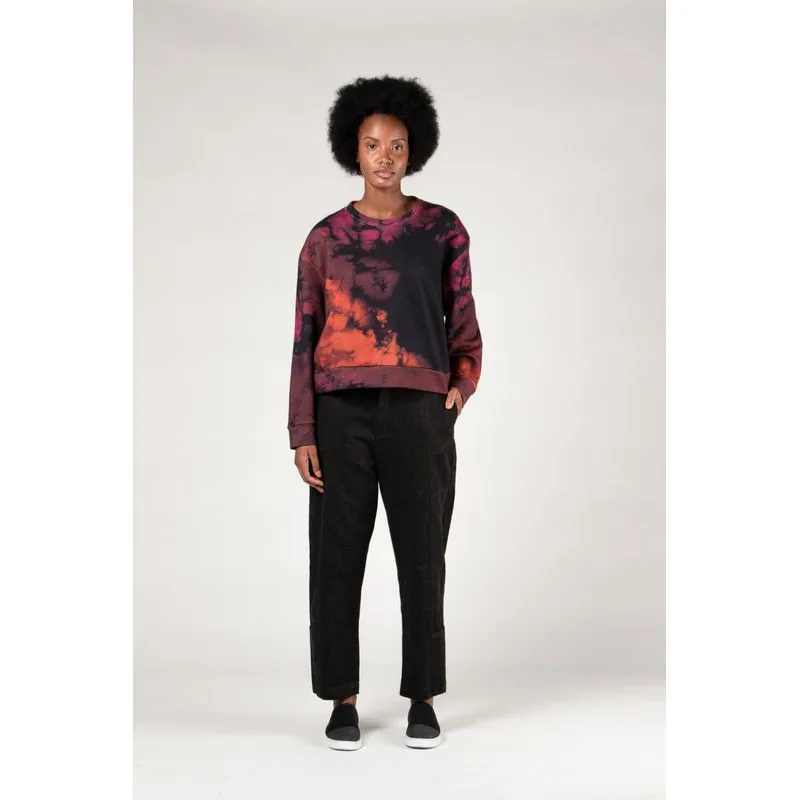 Casaco moletom tie dye eco Casaco fem moletom tie dye eco - preto - G