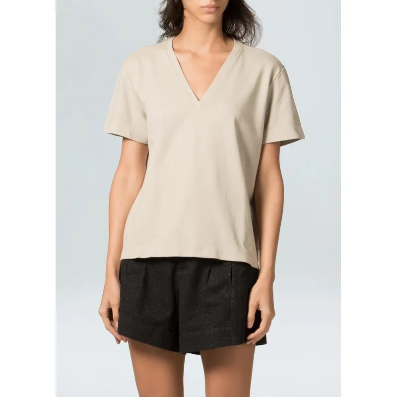 Blusa decote v e-colors - off white - P