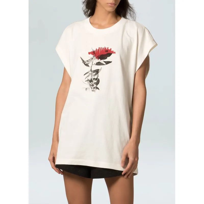 Colete floral eco Colete fem floral eco - off white - P