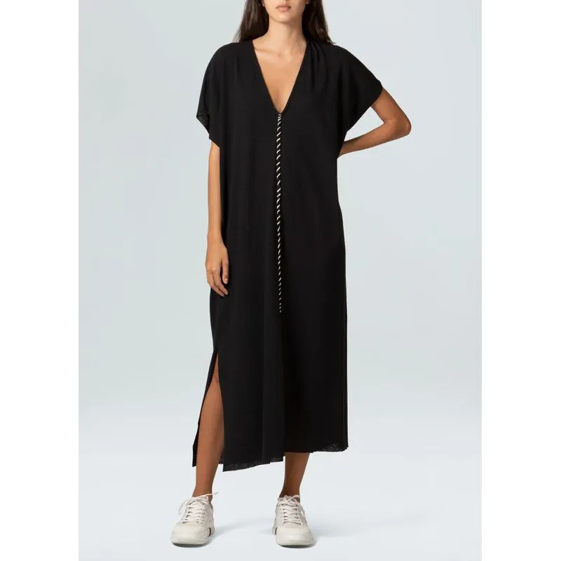 Vestido midi seam eco - preto - M
