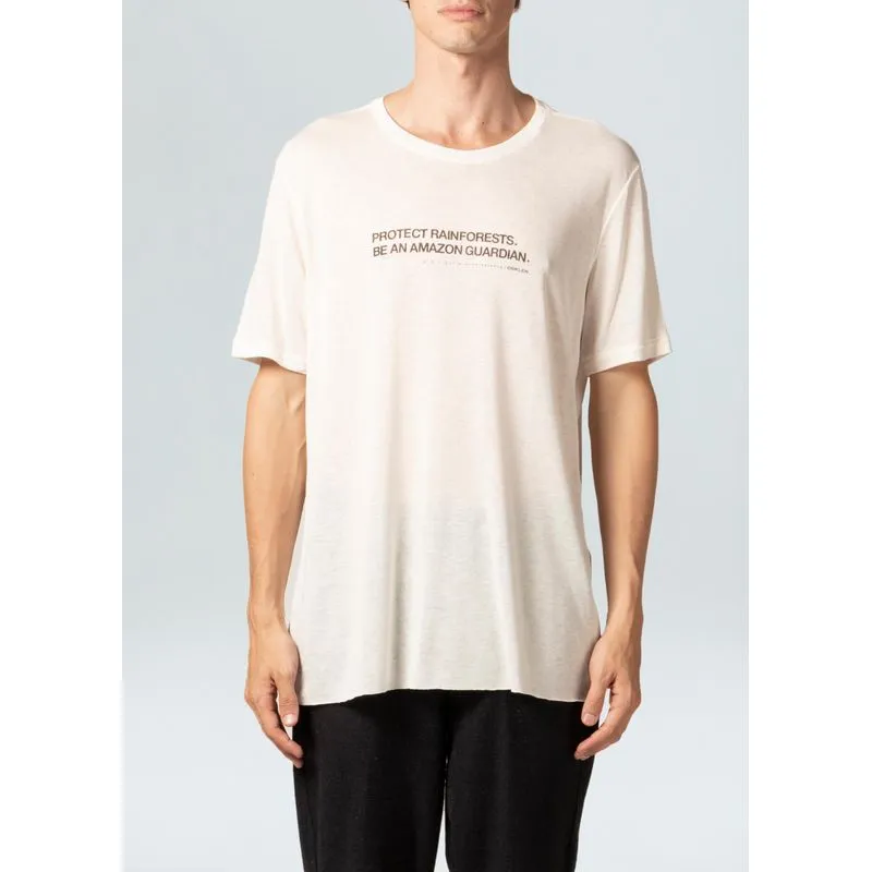 T-shirt fluid linen rainforest - off white - G