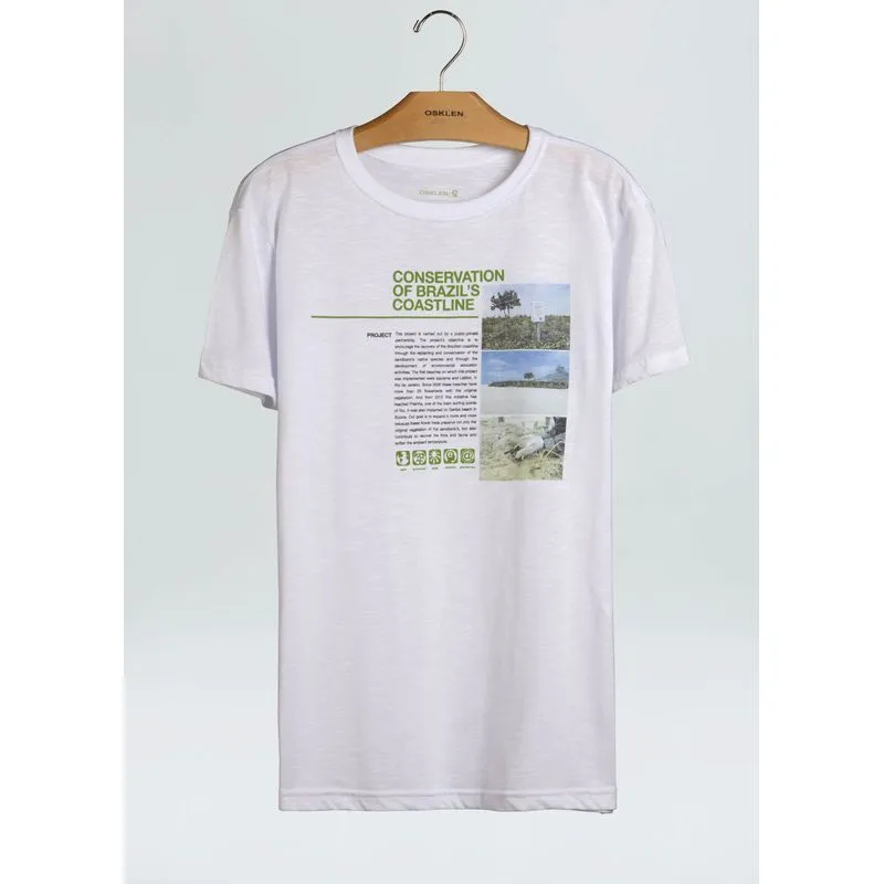T-shirt organic rough conservation - branco - GG