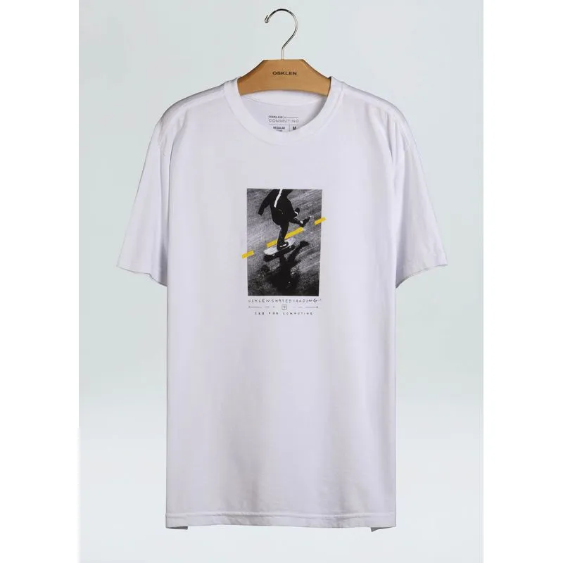 T-shirt stone commuting sk8 - branco - M