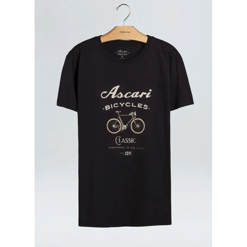 T-shirt vintage ascari bicycles - preto - G
