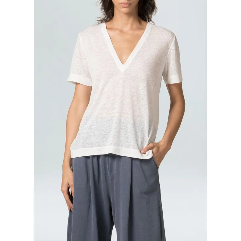 Blusa decote v Blusa mc decote v - off white - P
