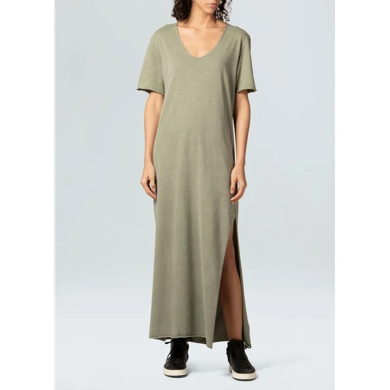 Vestido longo cotton washed e - verde - P
