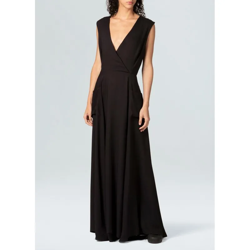 Vestido longo loose - preto - M