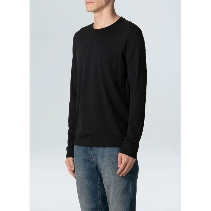 T-shirt rustic pocket e-basics ml - preto - P