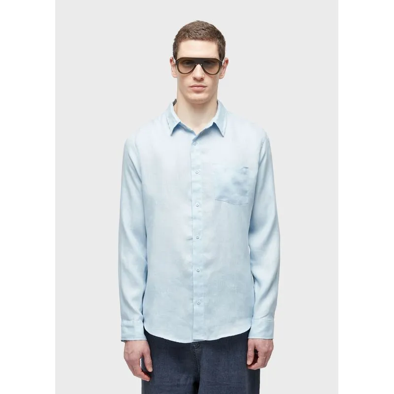 Camisa classic linen Camisa masc classic linen ml - azul - M
