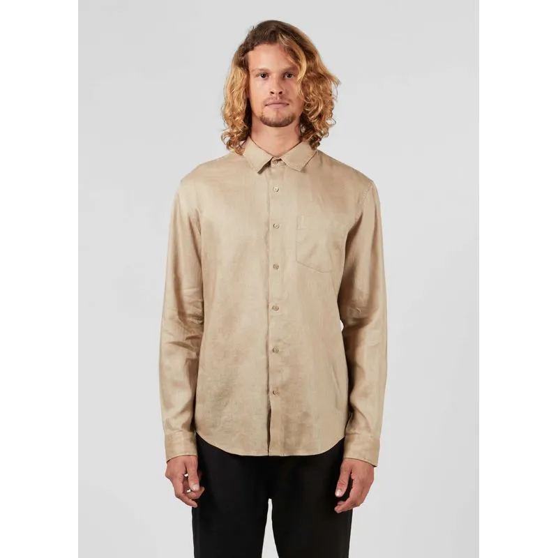 Camisa classic linen Camisa masc classic linen ml - bege - GG