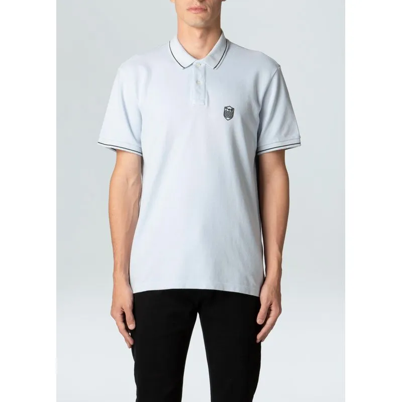 Polo mini brasão embossed Polo masc mini brasao embossed mc - azul - P