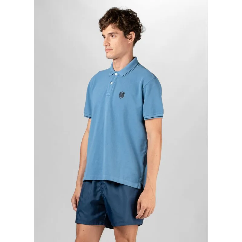 Polo mini brasão embossed Polo masc mini brasao embossed mc - azul - P