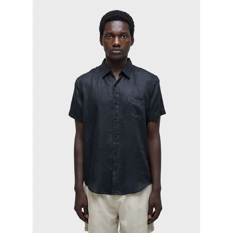 Camisa classic linen mc - preto - G