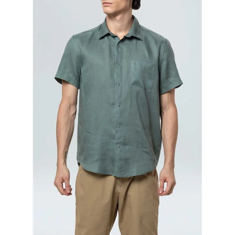 Camisa classic linen mc - verde pacifico - P