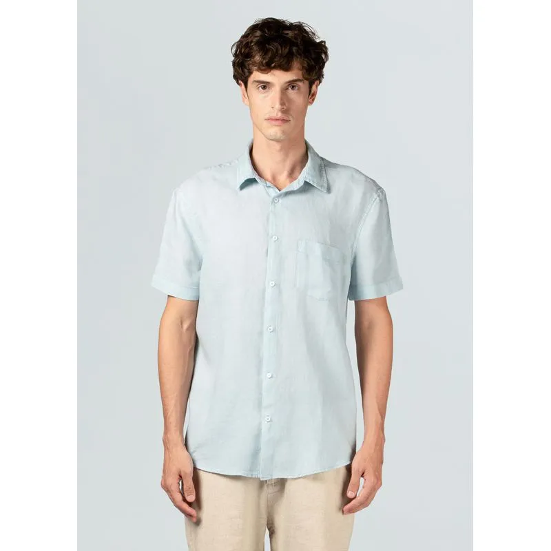 Camisa classic linen mc - azul - P