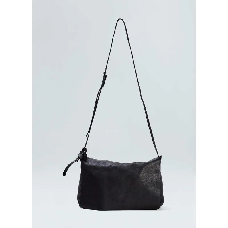 Leather crossbody e-basics bag - preto - UN