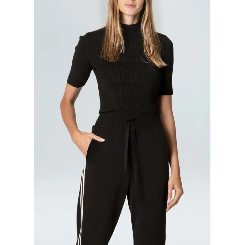 Blusa cropped knit - preto - M