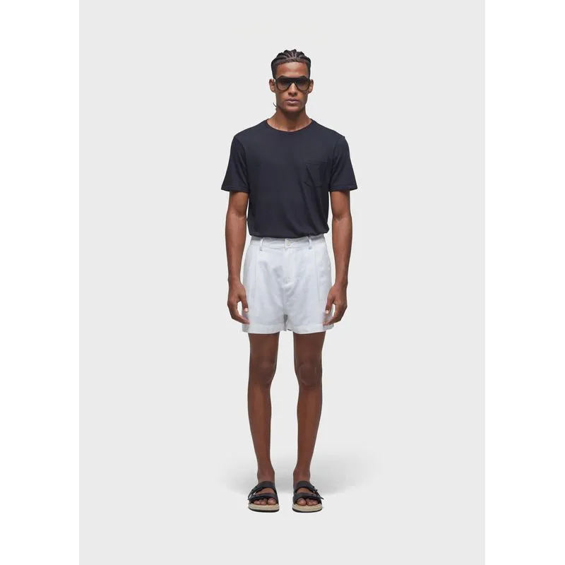 Short fluid linen pleats - branco - 48