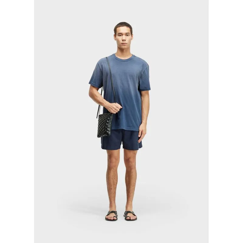 Short fluid linen pleats - azul marinho - 36