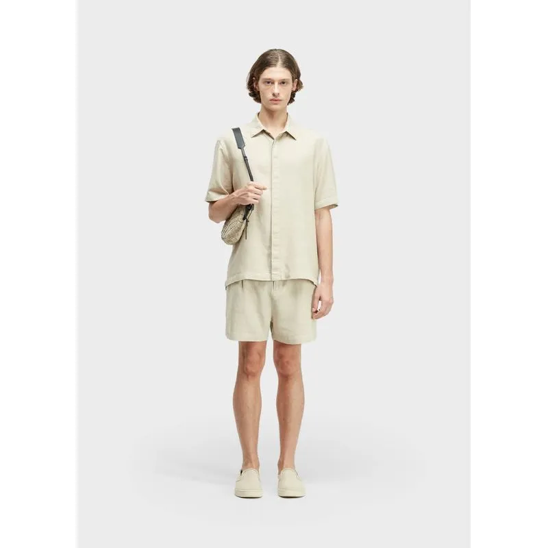 Short fluid linen pleats - natural - 48