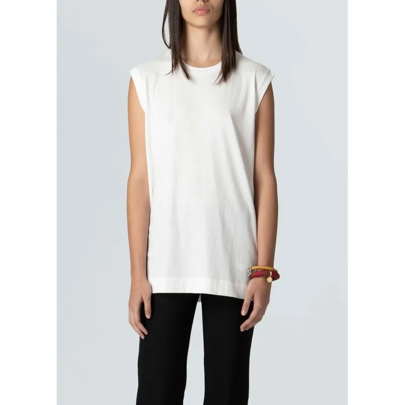 Sleeveless organic e-basics Sleeveless fem organic e-basics - natural - M