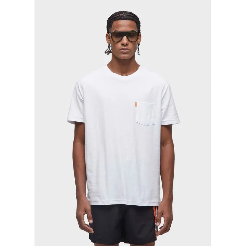 T-shirt washed pocket spot mc - branco - M