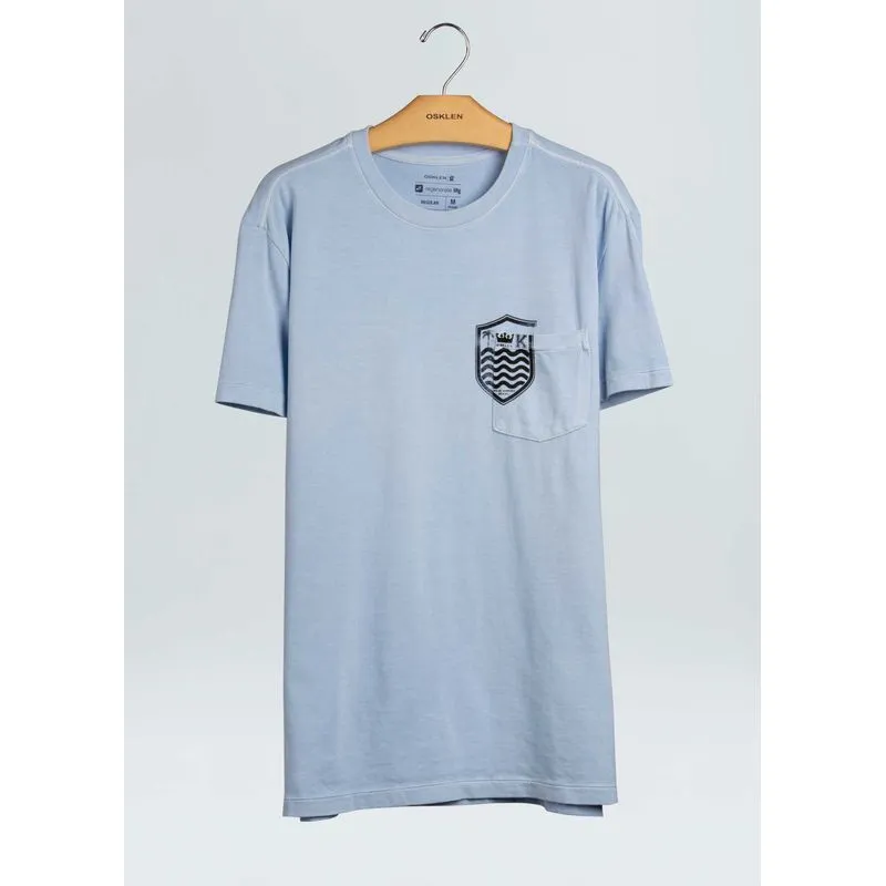 T-shirt bolso brasão T-shirt bolso brasao mc - azul - GG