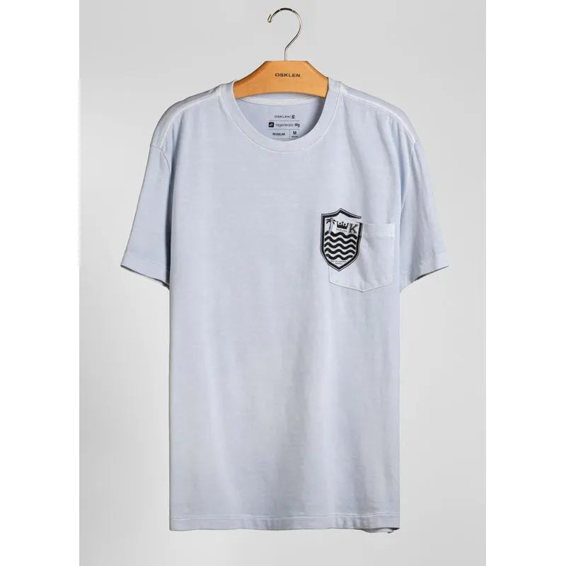 T-shirt bolso brasão T-shirt bolso brasao mc - azul - GG