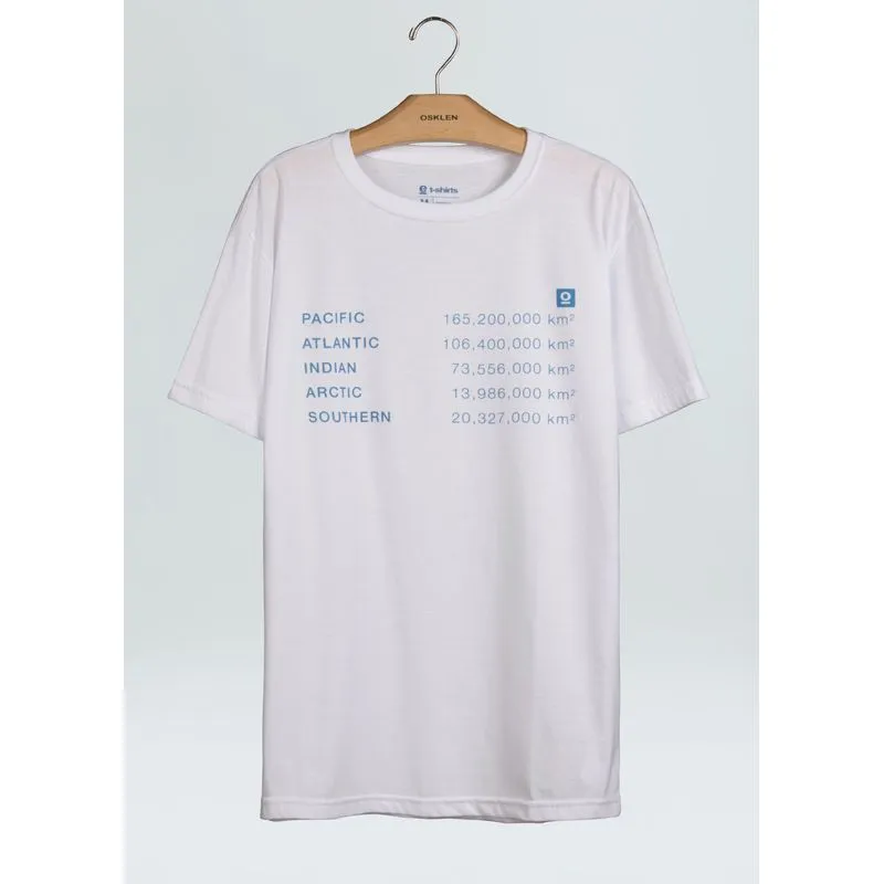 T-shirt pet earth oceans - branco - G