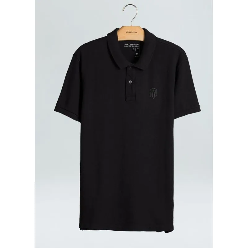 Polo piquet sharp mini brasão embossed Polo piquet sharp mini brasao embossed - preto - P