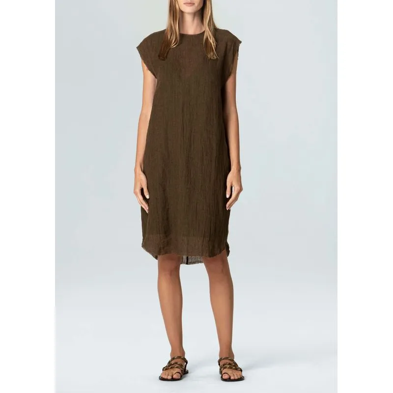 Vestido light linen - verde forest - M