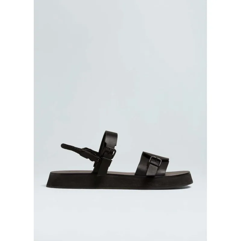 Sandália flatform couro solid Sandalia flatform couro solid - preto - 34