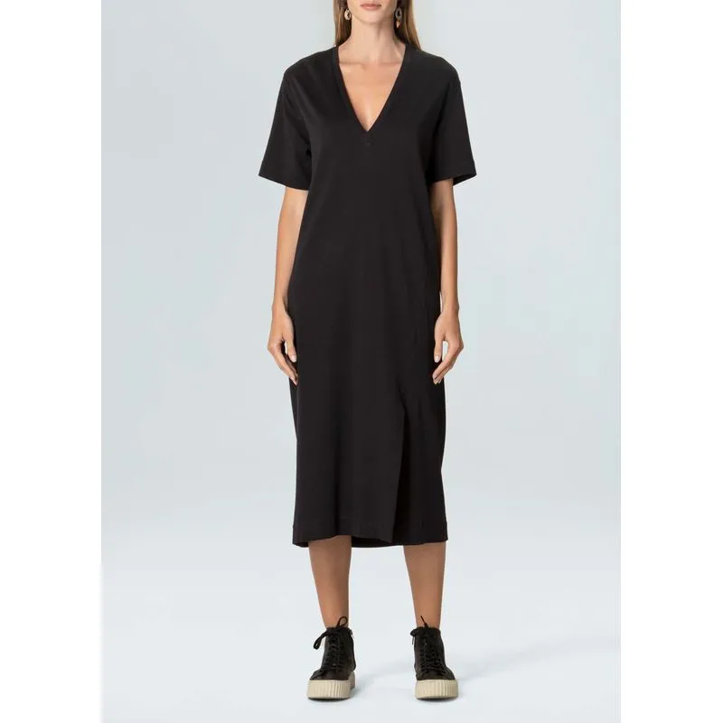 Vestido dec v e-basics Vestido mc dec v e-basics - preto - M