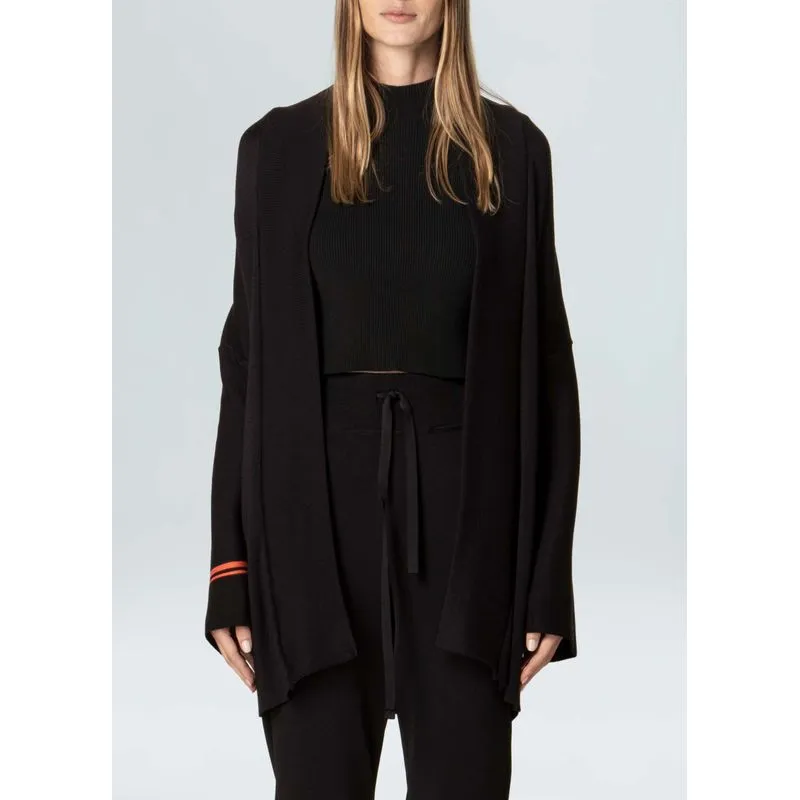 Cardigan knit stripe Cardigan fem knit stripe - preto - G