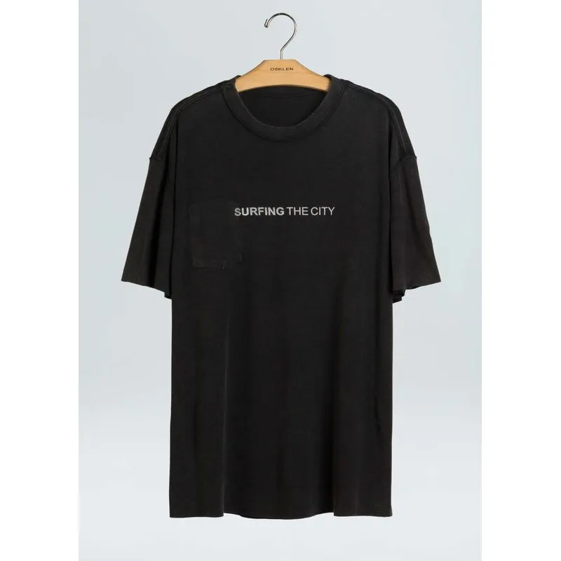 T-shirt double bold pocket stc - preto - P