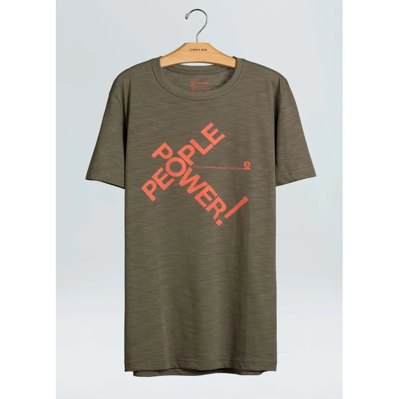 T-shirt organic rough people power - verde forest - M