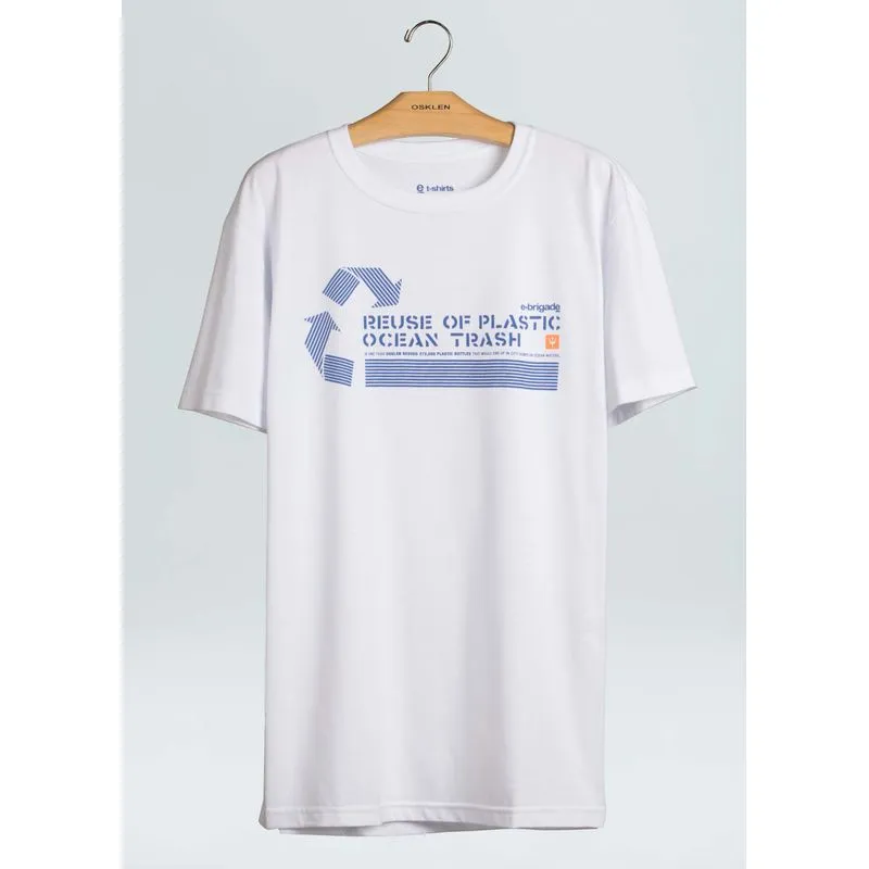 T-shirt pet reuse of plastic - branco - M