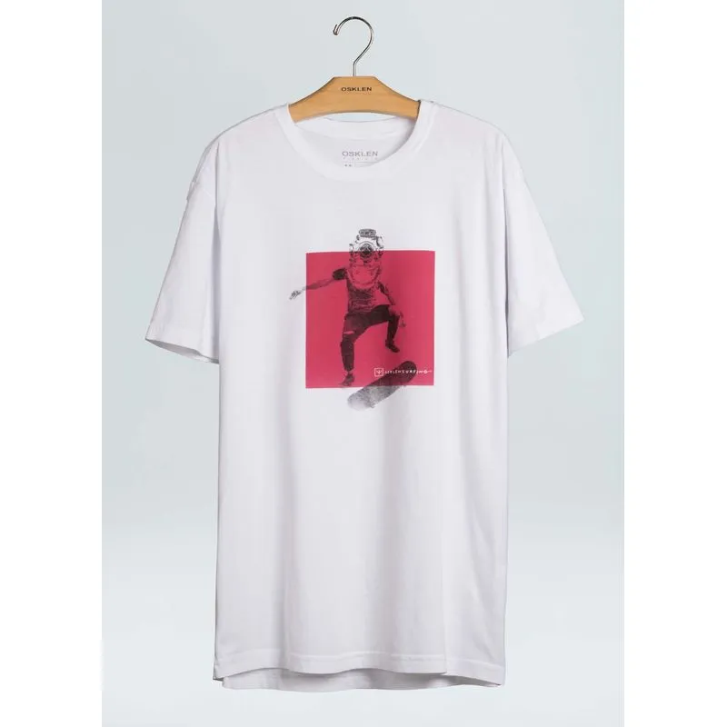 T-shirt stone osk srfng skater - branco - M