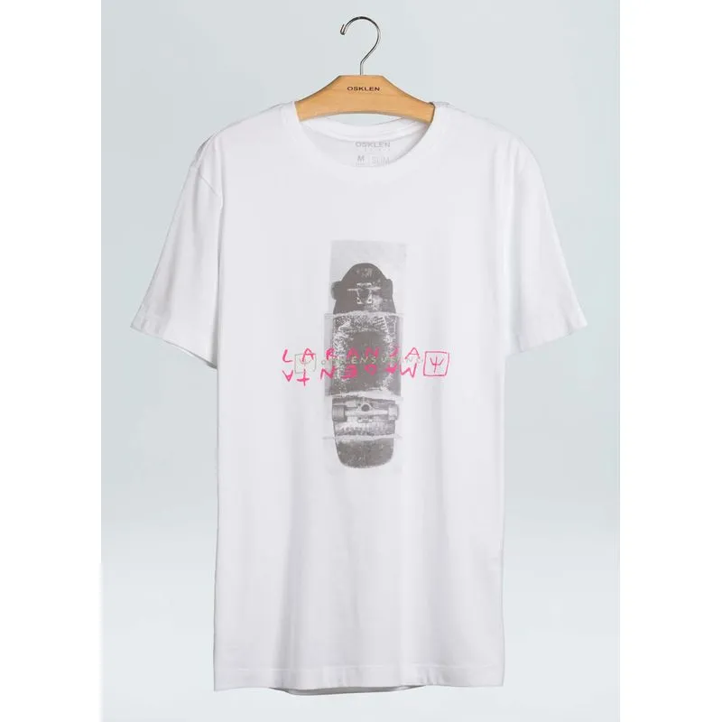 T-shirt stone vintage laranja magenta - branco - G