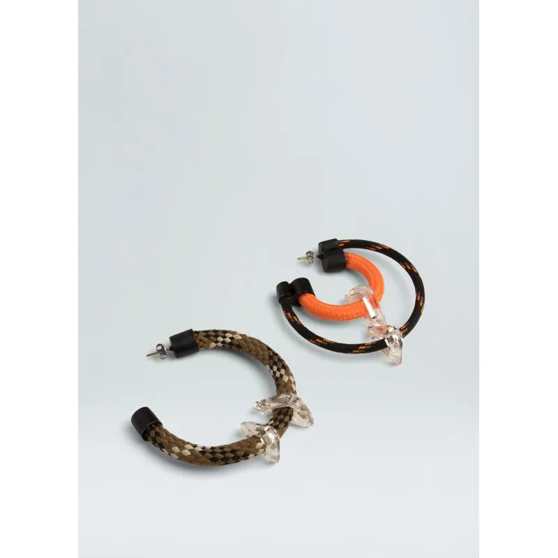 Brinco cristal hoops - bege - UN