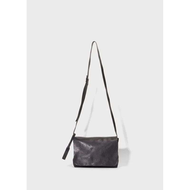 Small leather crossbody e-basics bag - preto - UN
