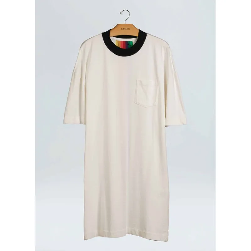 Vestido curto color stripes - off white - M