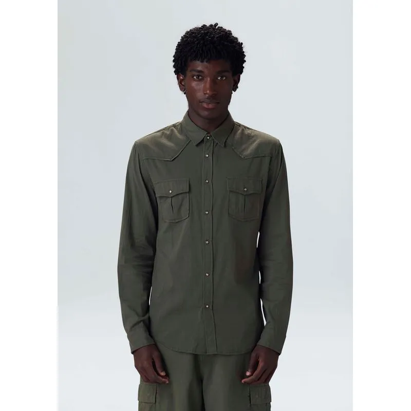Camisa travel shirt ml - verde forest - G