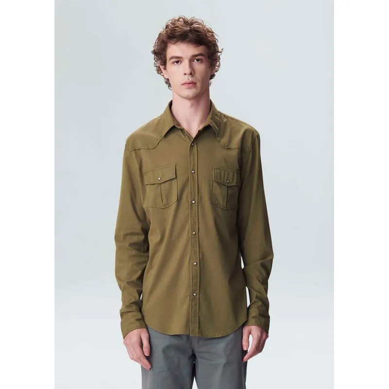 Camisa travel shirt ml - oliva - M