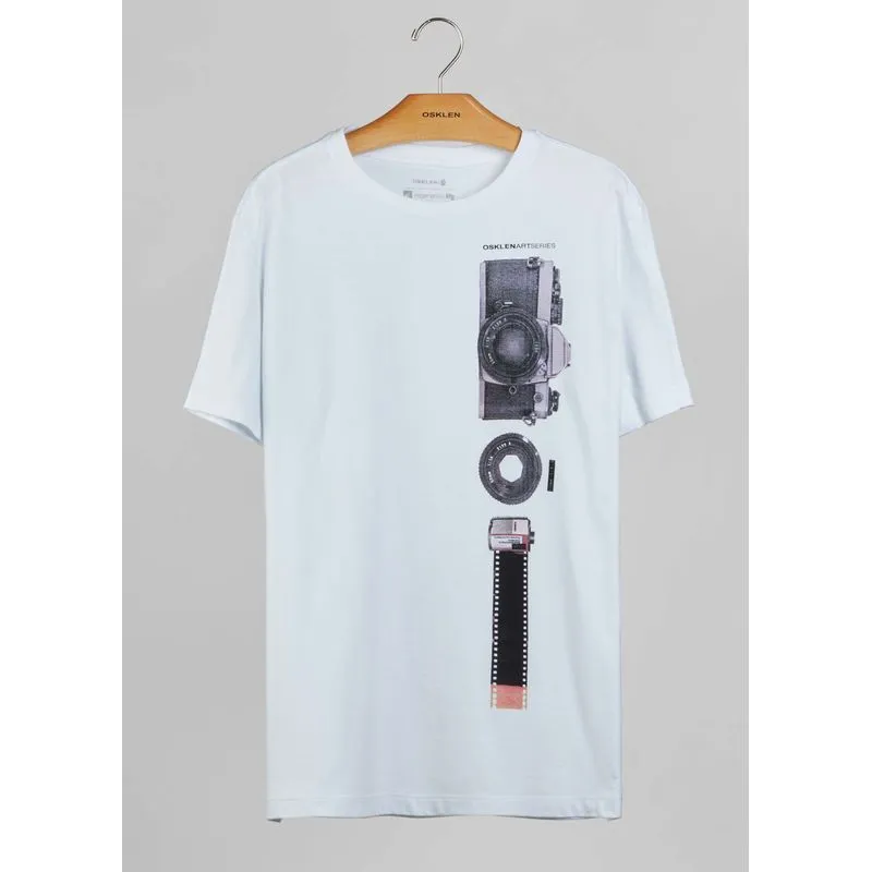 T-shirt stone photo gears - branco - P