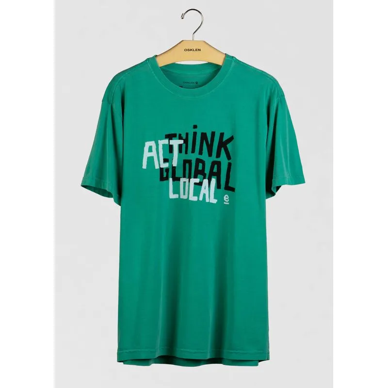 T-shirt stone think global - verde - G